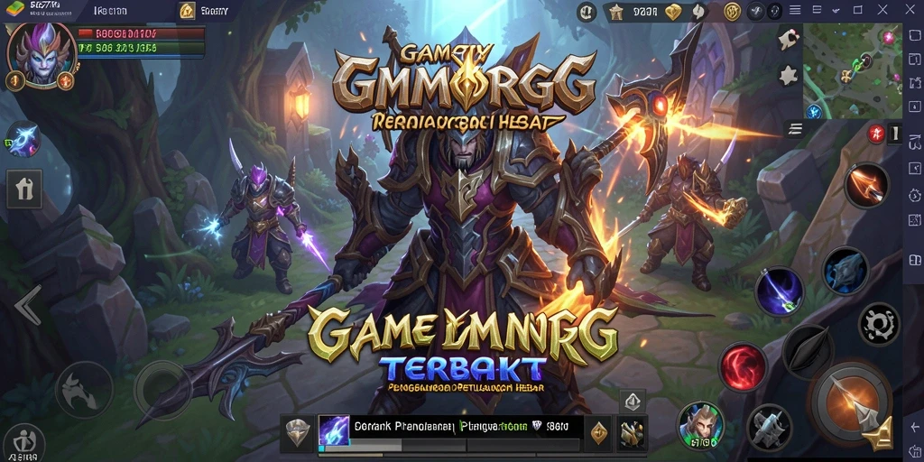 Screenshot gameplay 567TV yang menampilkan aksi pertempuran epik dalam MMORPG.