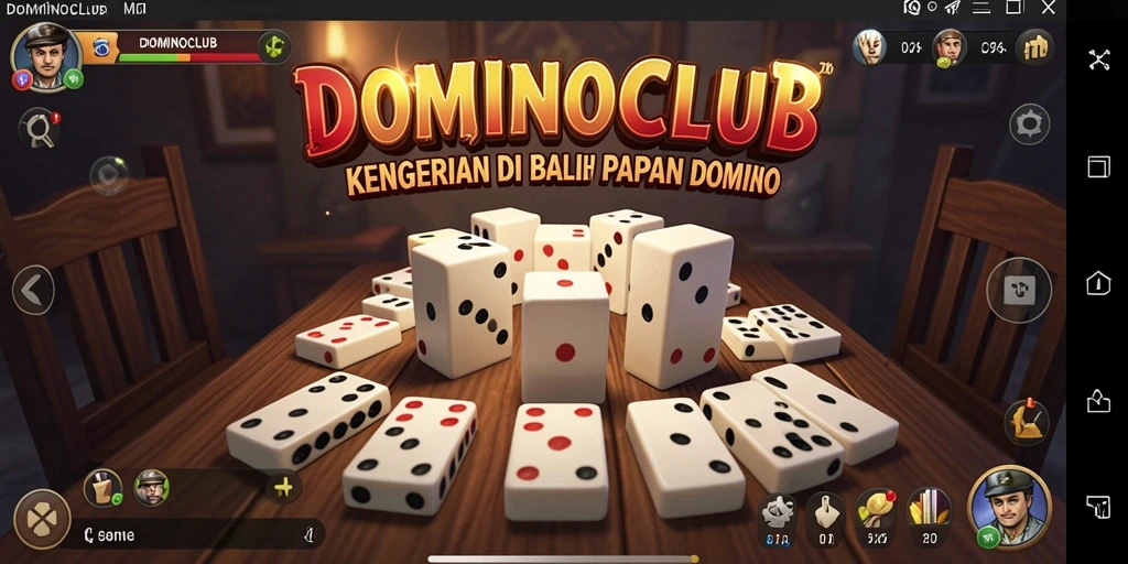 Gameplay menyeramkan DOMINOCLUB dengan suasana kegelapan yang mencekam.