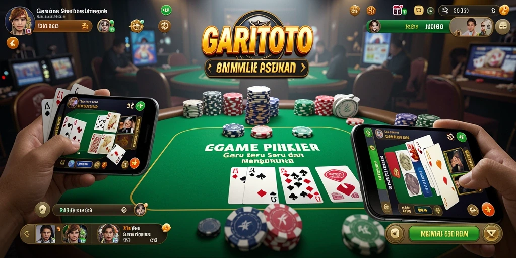 Tampilan gameplay GARITOTO yang seru dan mendebarkan saat bermain Poker.