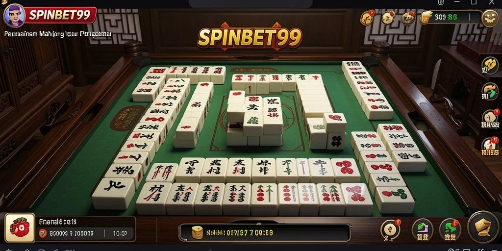 Tampilan menawan dari gameplay Mahjong di SPINBET99.