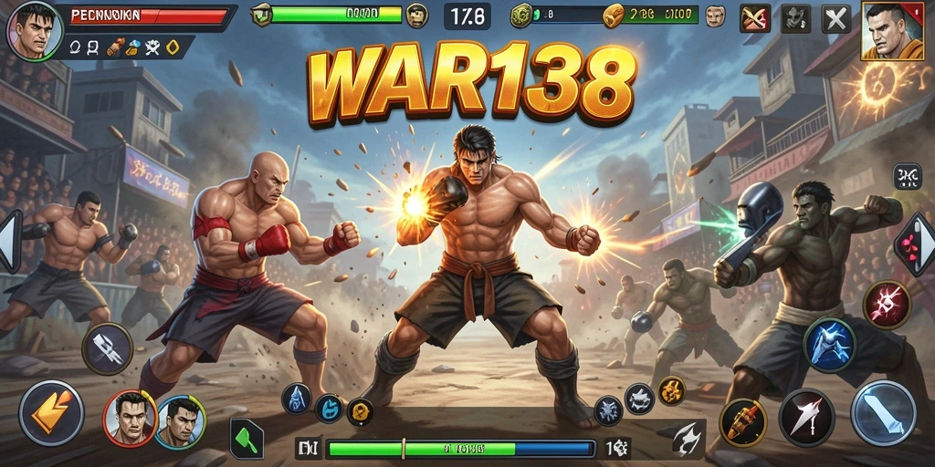 Screenshot dari gameplay WAR138 menampilkan pertarungan yang mendebarkan.